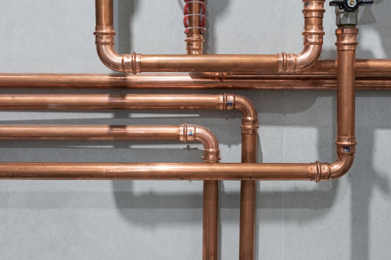 Copper pipes and fittings